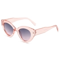 Gafas de sol ojo de gato vintage con montura rosa melocotón y lentes de degradado violeta - Montura Rosa Transparente Degradado Gris Rosa