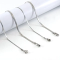 Platte zilveren slangenketting van duurzaam roestvrij staal met stevige karabijnsluiting - Slangenketting (ZYS505) / 2.0mm