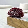 Leaf shaped hair claw clip in translucent dark red finish for women styling - Glossy Leaf Style / 40x25x35mm / Wine Red (Glossy)