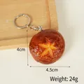 Realistischer PVC Champignon Schlüsselanhänger mit Kreuzschnitt-Struktur, brauner 4,5cm Anhänger - 4.5cm Dünner Gekochter Pilz - Schlüsselanhänger
