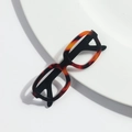 Fashionable tortoise shell patterned rectangle glasses brooch made of acetate material - Style 4-Brown Tortoiseshell Square