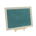 Dark teal velvet jewelry display board with light wood frame and easel stand - 23*32cm/With Stand/With Hook / Light Blue With Green