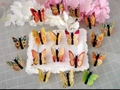 Set of colorful butterfly hair clips with realistic wing patterns on black bases - Yellow Hair Clip