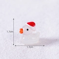 Mini anatra di 1,7 cm in resina bianca con cappello di Natale per decorazioni paesaggistiche - Bianco Latte