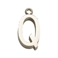 Polished silver stainless steel letter Q pendant necklace for minimalist women fashion - Steel Q (With Chain) / Silver-Letter Q