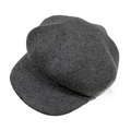 Gorra clásica tipo newsboy en fieltro de lana gris oscuro con visera corta para invierno - Adulto Ajustable 58cm / Gris