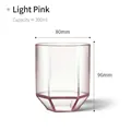 Transparent light pink hexagonal toothbrush cup for bathroom use with 300ml capacity - 300ml / Light Pink