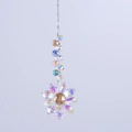 Vibrant AB crystal flower suncatcher with faceted beads for rainbow light effects - Rainbow