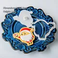 Santa Claus Ausstechform mit Stempel, 9.3x8.8cm Form für DIY Weihnachtsplätzchen - Weihnachtsmann C