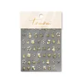 Christmas embossed nail stickers featuring gold snowman and reindeer on white background - New Gold Stamping Christmas Style (to3562)