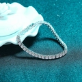 Elegant S925 sterling silver tennis bracelet with brilliant white moissanite in silver setting - 925 Silver / 16.5cm (30pt Stone)