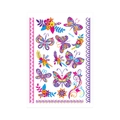 Fluorescent gold butterfly and flower temporary tattoo sticker with colorful patterns - Fluorescent QMYG-002