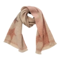 Detailed texture of bouclé yarn knitted scarf with star pattern in gradient colors - 08# Pink Black