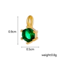 Groene zirkoon hanger met gouden roestvrijstalen frame 0,9 cm hoogte voor sieraden - Mei (Groen)