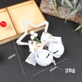 Christmas star pendant with white bells, bowknot, and berries decoration, size 14x10cm - Five-Pointed Star Bell White Style / White
