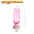 Coupe à champagne rose dégradé avec base en cristal, 260ml et détails en diamant - Flûte à champagne / Rose avec strass argentés