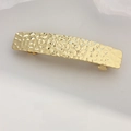 Modern gold-plated hair clip with hammered texture and bright metallic finish - Gold Hammered Square Clip