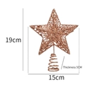 Rose gold glitter star tree topper with spiral base, dimensions 19cm by 15cm - 15CM / Rose Gold