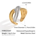 Gedetailleerde maattabel voor tweekleurige stalen ring met afmetingen en gewicht - Tweekleurige Goud-Zilveren Stijl (YYR025097)
