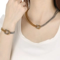 Conjunto de collar y pulsera con nudo de acero inoxidable bicolor oro y plata - Pulsera 3mm (KS226907-Z) / Bicolor Oro y Plata