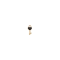 Detailed macro view of a gold-tone key pendant featuring a black enamel heart center - Black Heart Key