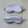 Silver grey satin sleep eye masks with elastic straps and smooth silk texture - Silver