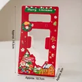 Red Christmas bear paper cake box with Santa Claus and reindeer patterns, 19.5cm height - Single Cake Handheld Box Santa Hugging Tree Red 10 Sets
