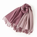 Deep pink to light pink gradient faux rabbit fur scarf with soft tassels for winter - Rose Pink & Pink