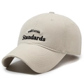 Beige washed cotton baseball cap with California Standards embroidery and adjustable strap - Adjustable / Khaki