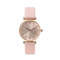 Orologio con cinturino in silicone rosa e cassa in oro rosa con strass sul quadrante - Rosa