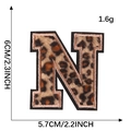 Leopard print embroidered letter N patch with black border, 6cm height and 1.6g weight - Letter N