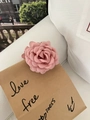 Elegant pink fabric camellia hair claw clip with a French vintage layered floral design - Light Pink