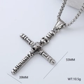 Detailed close-up of retro silver anchor cross pendant with size and weight metrics - Lion Head Cross Pendant