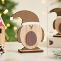 Decorazione natalizia a pinguino in legno con base stabile e altezza di 14 cm - Grande Pinguino con Cappello di Natale