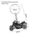 X-1425 black motorcycle keychain in polished zinc alloy with detailed engine design - X-1425 Black Cool Motorcycle