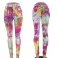 Damen Slim-Fit Jeans mit buntem Tie-Dye-Print und modischen Rissen im Used-Look Design - S / Rosa
