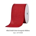Red velvet wired ribbon 63mm wide for Christmas gift wrapping and tree decor - Red Solid Fine Linen / 63MM*9M