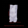 Molde de silicona con forma de conejo para velas y resina DIY, altura de 108mm, blanco - Conejo (LZK#04)