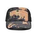 Détail de la casquette 5-panel tie-dye montrant coutures renforcées et texture canevas - Réglable / Orange Coucher de Soleil Tie-Dye