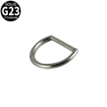 Anneau en D en titane G23 massif argenté poli pour piercing de nez et de corps - 1.2x10mm(Interne 8mm) / Couleur Acier Lisse Semicercle