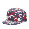 Cappello hip-hop con visiera piatta e motivo mimetico digitale rosso, bianco e blu - Mimetico Digitale Rosso Bianco Blu (C)