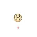 Macro detail of golden stainless steel bead with angry emoji for DIY jewelry - Expression 4 / Steel