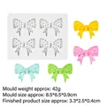 DIY 4-cavity bow silicone mold for resin jewelry and fondant cake decorating - 1# (B862) / Gray