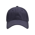 Front view of navy blue cotton twill baseball cap with six-panel structure - Black Blue