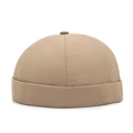 Minimalist khaki docker cap in quick-dry fabric with retro stitch detail and roll brim - One Size(Adjustable) / Deep Beige