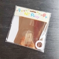 Rose gold party banner set in Hi Party packaging with hanging tape on wooden background - Rose Gold Glossy Birthday