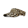 Leopard print open top sun visor hat with wide brim for outdoor sun protection - M (56-58cm) / Khaki