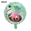 18 inch green graduation balloon featuring a diploma llama cartoon and diploma text - Graduation Llama Round Balloon