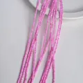 Pink seed beads for DIY jewelry with delicate pearlescent finish in a vertical layout - 2mm / Hot Pink