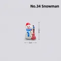 Miniature Christmas snowman figurine with red hat and blue scarf for holiday decor - Style 34 Snowman